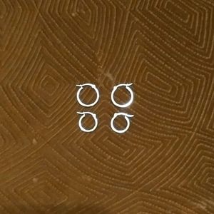 Stainless steel silver hoop earrings